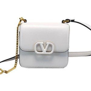 Valentino Garavani Crossbody Mini Vsling White Calfskin Leather Shoulder Bag